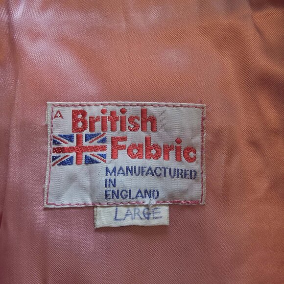 VINTAGE HAND STITCHED DOUBLE-BREASTED WOOL FEEL PINK COAT. WOMENS SMALL - Picture 15 of 16